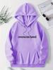 New Hooded Sweatshirt: OVERSTIMULATED Letter Print, Casual Loose Fit, Versatile Pullover with Drop Shoulder Sleeves