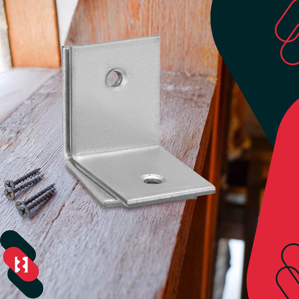 KOTARBAU® Carpenter's Angle Construction Connector Stainless Steel Galvanized 30 X 30 X 25 MM Set of 100 PCS