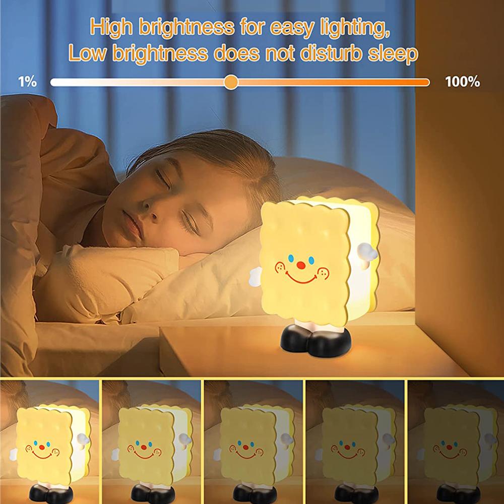 Biscuit Night Light Adjustable Brightness USB Rechargeable Led Nightlight