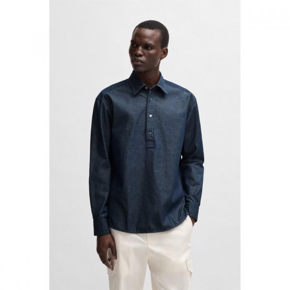 Boss Regular Fit Denim Shirt Navy Italian Cotton S