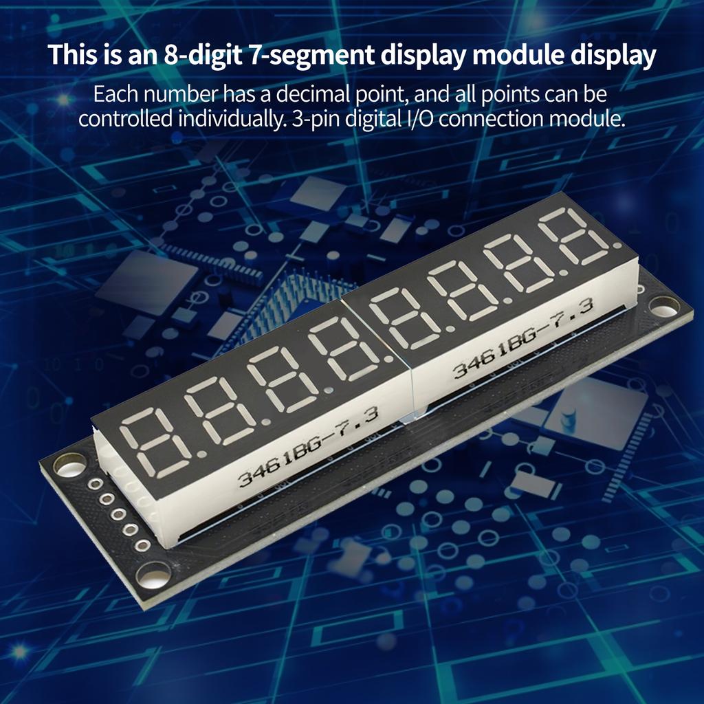 Digital Tube Display Module 8 Digit 7 Segment LED 5V 0.36in 74HC595 Yellow Display