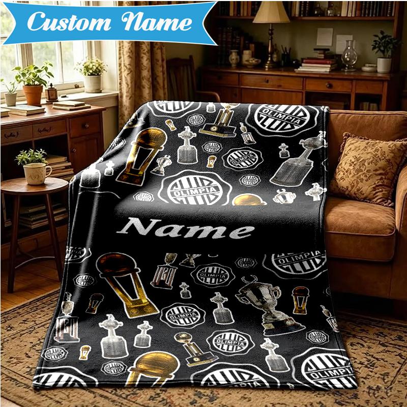 Custom Name Cam Team Spirit Blanket Lightweight Ideal Bedding Blanket Perfect for Travel, Camping, Living Rooms, Sofas, Christmas Gift