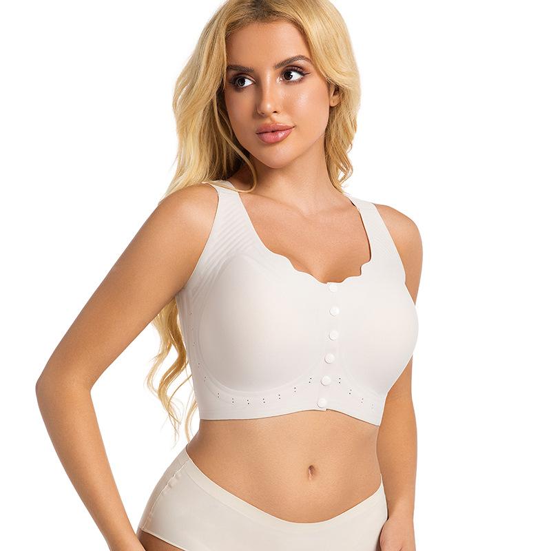 Roupa Íntima Plus Size Europeia e Americana Sutiã de Amamentação com Fecho Frontal Sutiã Fino de Copa Grande