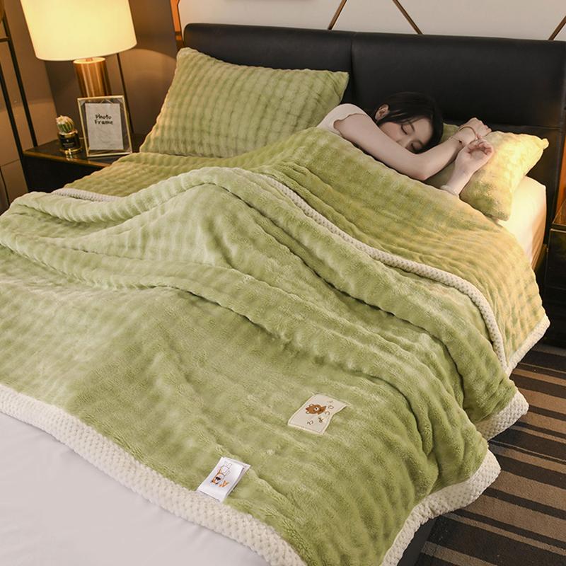 Luxurious Plush Flannel Blanket - Thick Soft Cozy For All Seasons Perfect For Bed, Sofa, Or Office Naps Elegant Home Decor