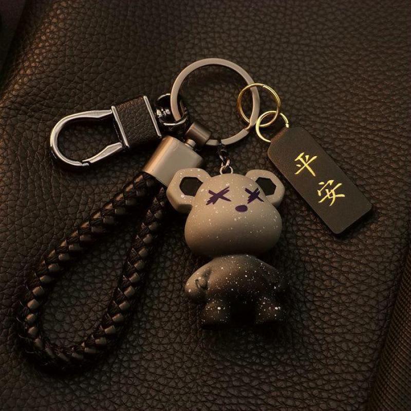 Luxury Starry Sky Teddy Bear Keychain for Couples - Cute Car Pendant for Men and Women