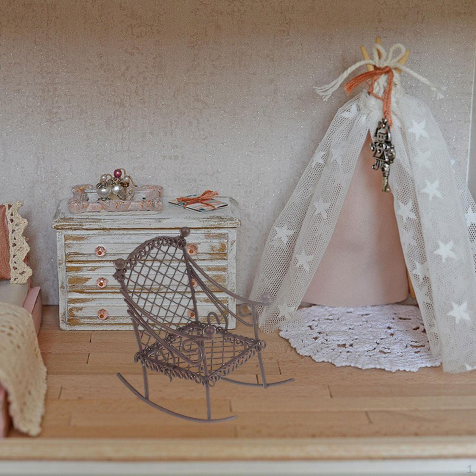 

Кукольный домик Мини-качалка Мебель для Сказочного Сада кофейный