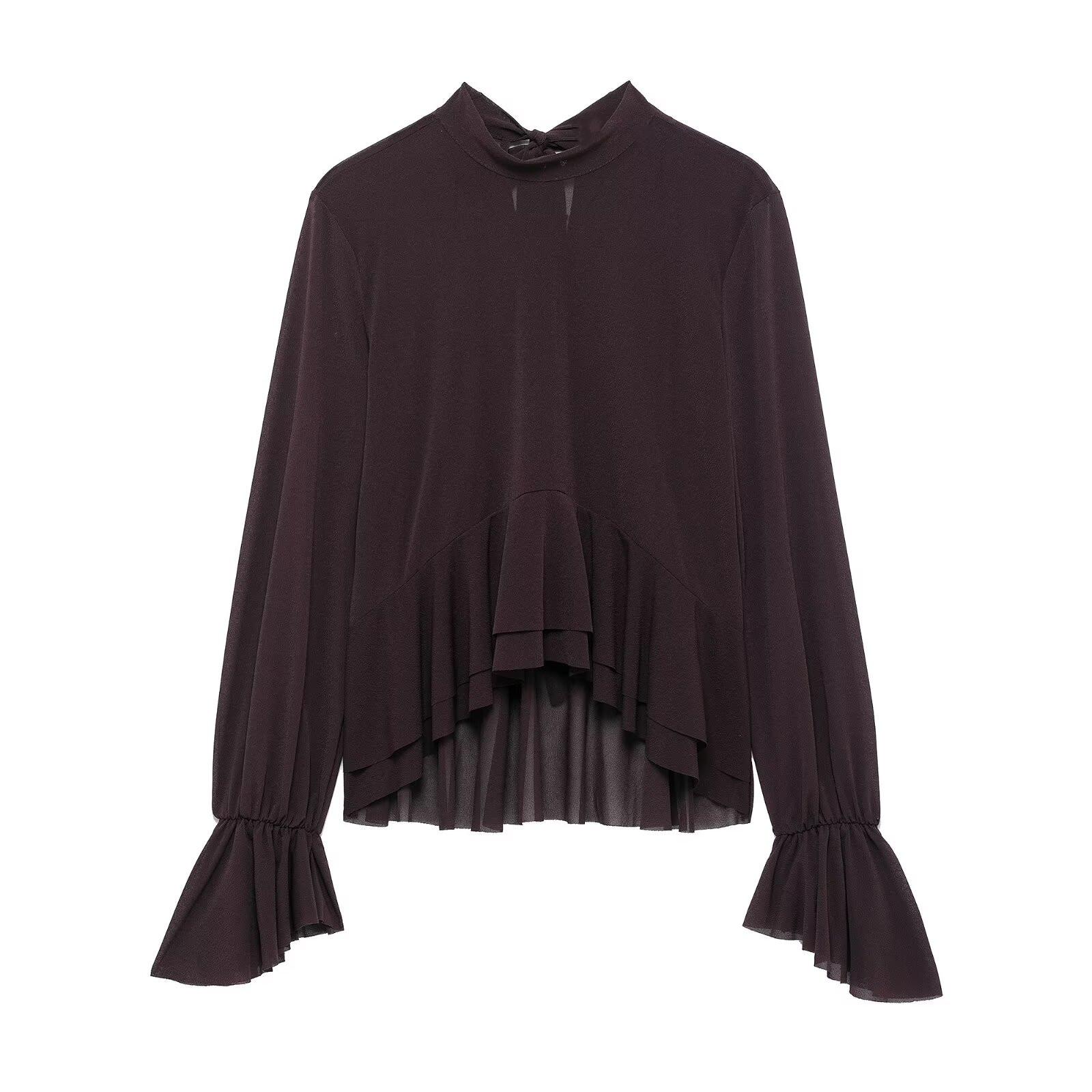 

Spring 2025 Women s Elegant Slim Bow Layered Top Extra Small