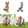 Zootopia Judy Nick Cartoon Rabbit Fox Mini Model For Collectors And Diy Micro Landscape Decor