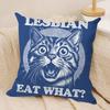 Funny lesbians eat what Cushion Cover Soft Plush Fabric DoubleSided Printed Cushion Covers for All Seasons Modern Home Decor