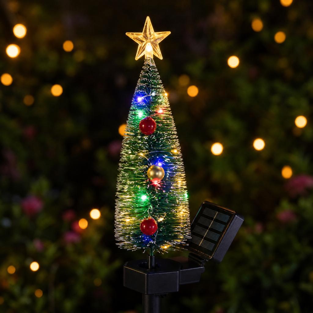 Christmas Tree Stake Lights Outdoor - Festive Holiday Decoration for Garden, Yard,