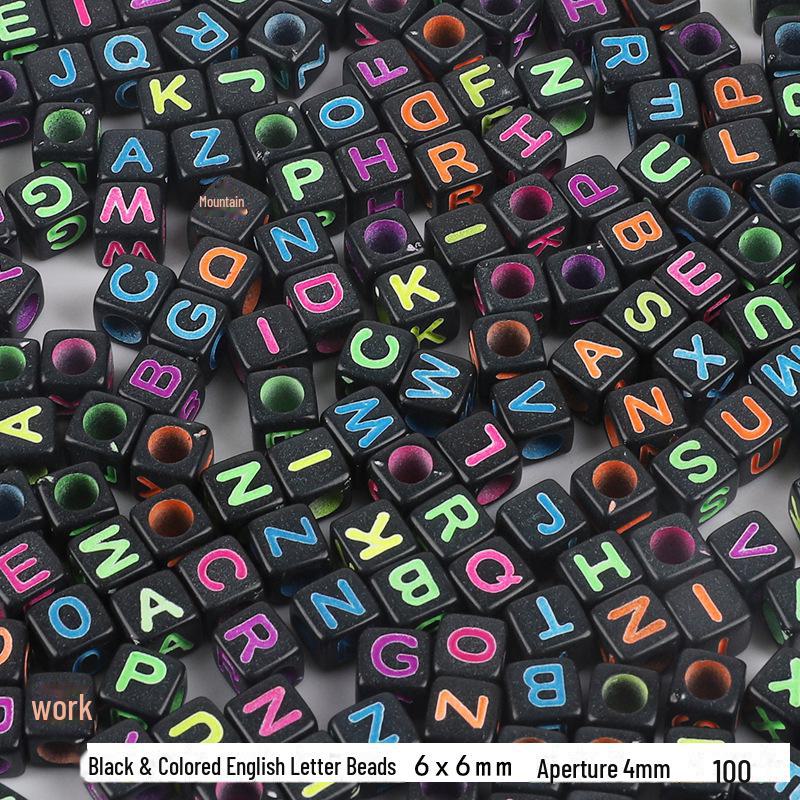 Colorful Acrylic Square Beads: English & Russian Letters for Handmade DIY Bracelets & Jewelry Accessories