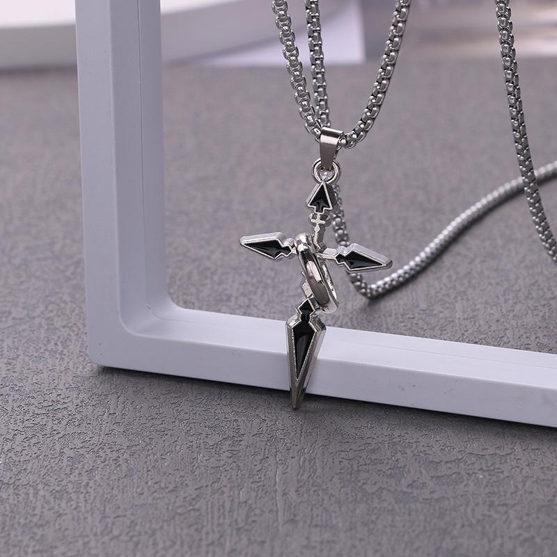 Ringed Cross Pendant Necklace: Unisex Hip Hop Sweater Chain for Autumn/Winter