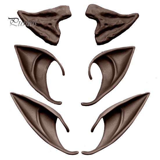 3 Pairs Rubber Elf Ears 10cm 12cm Role-Playing Decorative Ears Cosplay Fairy Pixie Soft Pointed Tips Anime Party Dress Up Costume Makeup Accessories