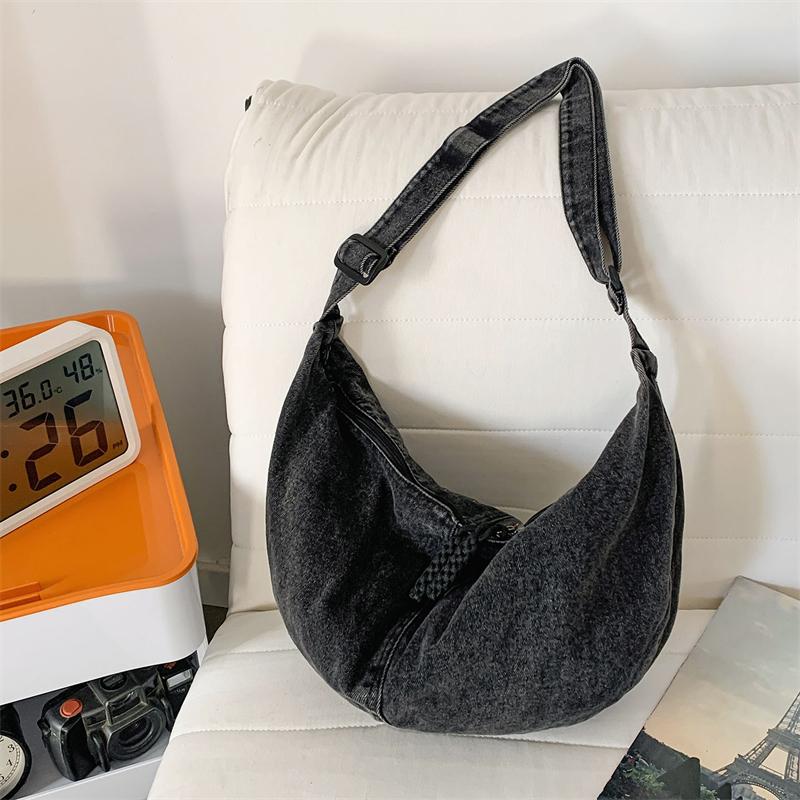 Damen Denim Umhängetasche Große Kapazität Crossbody Tasche