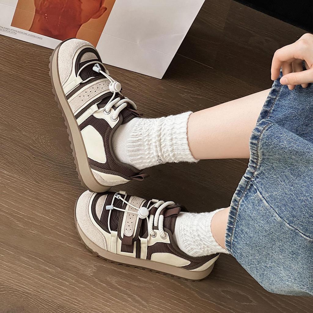 She Lv 2025 Retro Cute Platform Mesh Lace-Up Women's Sports Shoes - Autumn Collection
