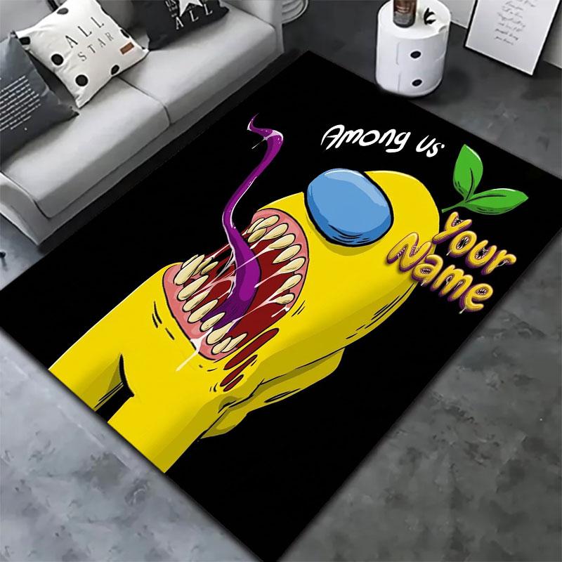 Among Us Custom Name Carpet Rug for Living Room Bedroom Home Sofa Decoration,Kids play Non-slip Floor Mat