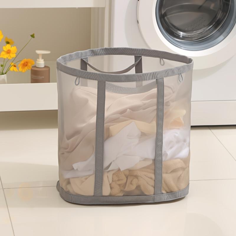 

1 Foldable Laundry Basket with Handle Suitable for Bedroom Laundry Room Accessories Bathroom Portable Toys Dirty Clothes Storage серый