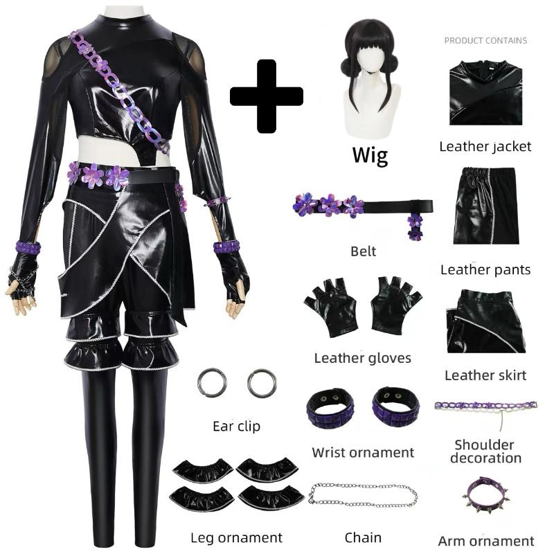 Hot Selling 2026 Korean Style Girls Suit Halloween Cosplay Hot Girl Show Costume Black Golden Suit Halloween Girl Anime Costume
