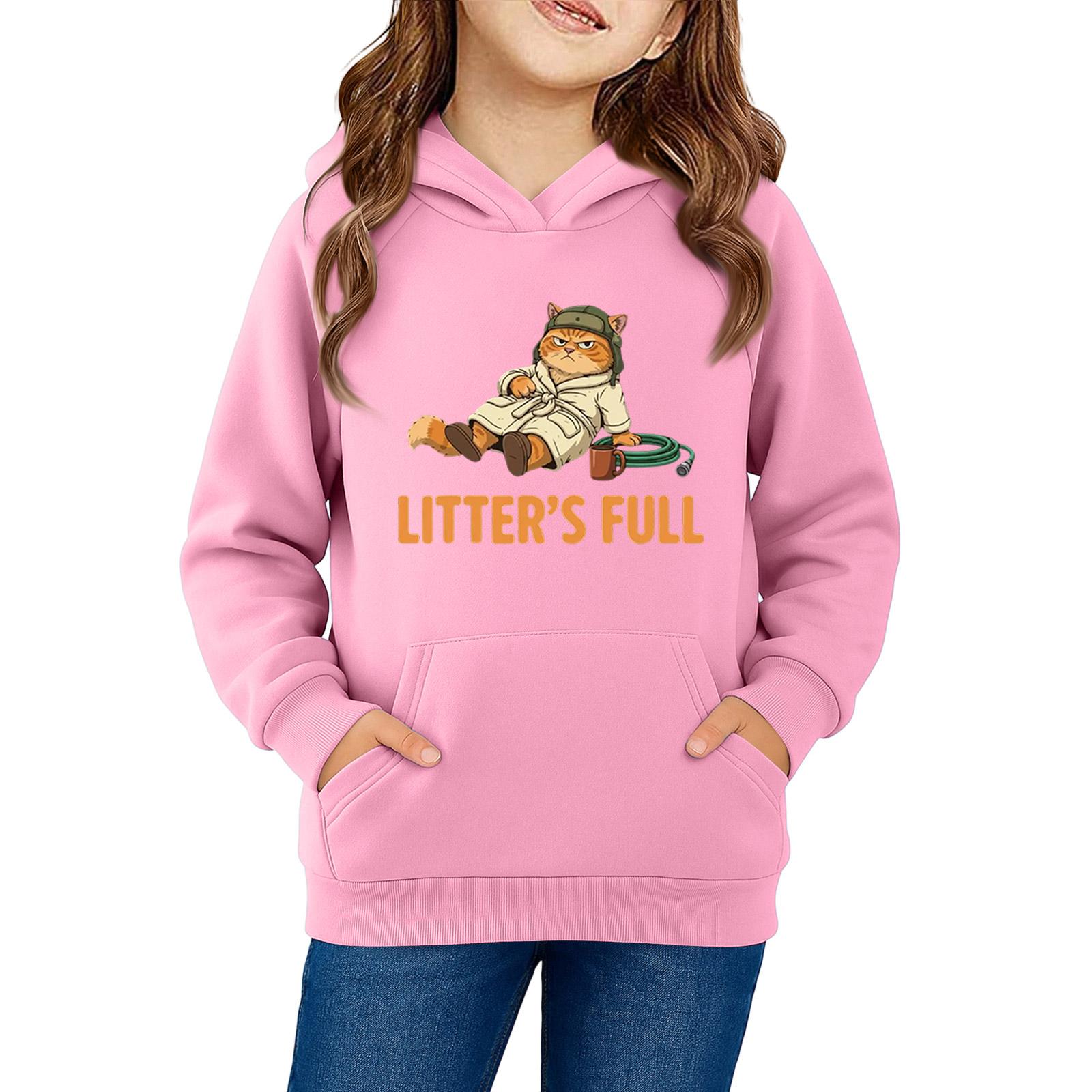 

Sweatshirts For Teen Girls Hoodies Long Sleeve Drawstring Pullover Cute Oversized Hoodie 140 рожевий