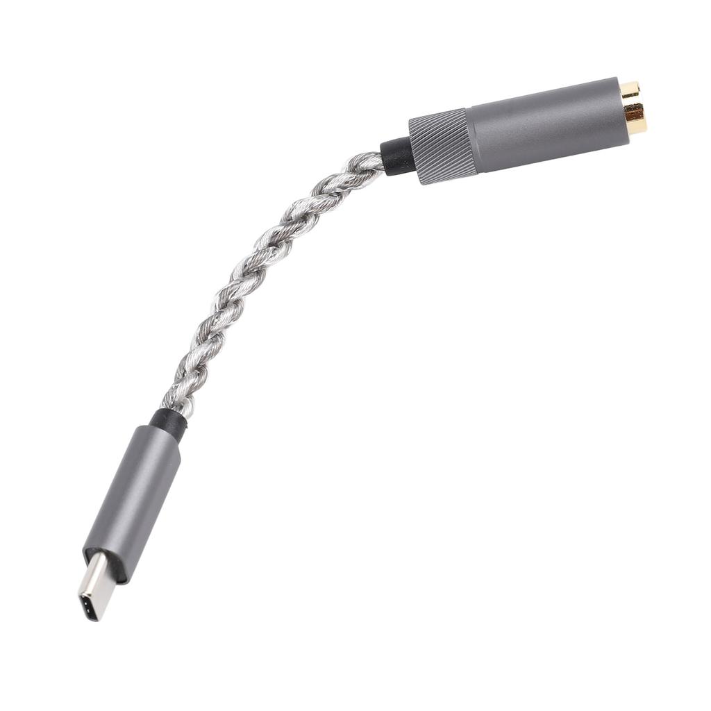 Type C To 4.4mm Headphone Jack Adapter Cable CX31993 Chip Cooperized Silver 384KHz 32bit Type C To 4.4mm Sound Adapter
