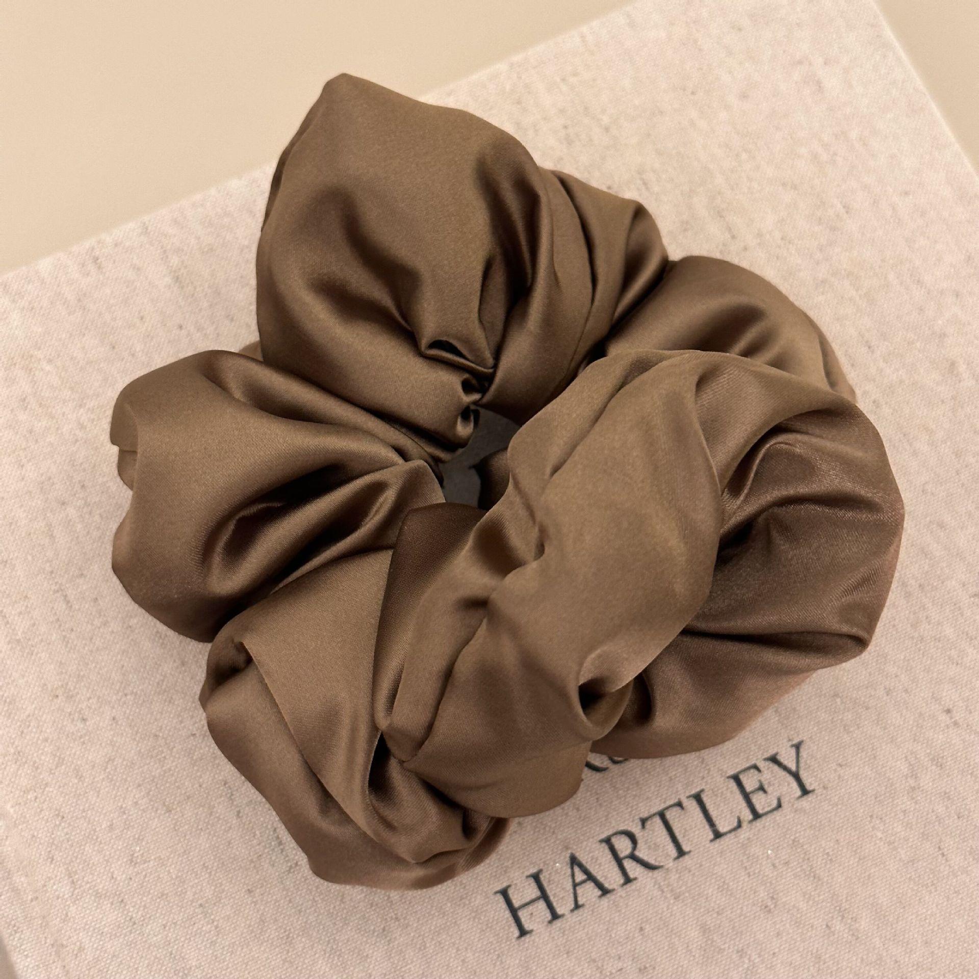 

Pillow Hair Band, Large Intestine Hair Band, Retro Solid Color, Wide Edge Fat Intestine Band, Hair Tie, Hair Accessory темный кофе