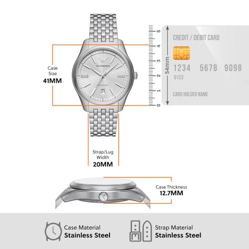 Emporio Armani Men's Automatic Three-Hand Date Stainless Steel Watch, AR60076
