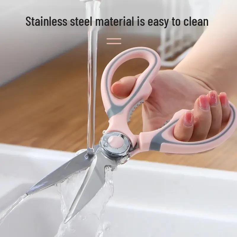 Stainless Steel Multifunctional Kitchen Scissors: Powerful Tool for Chicken Bones and Fish Prep
