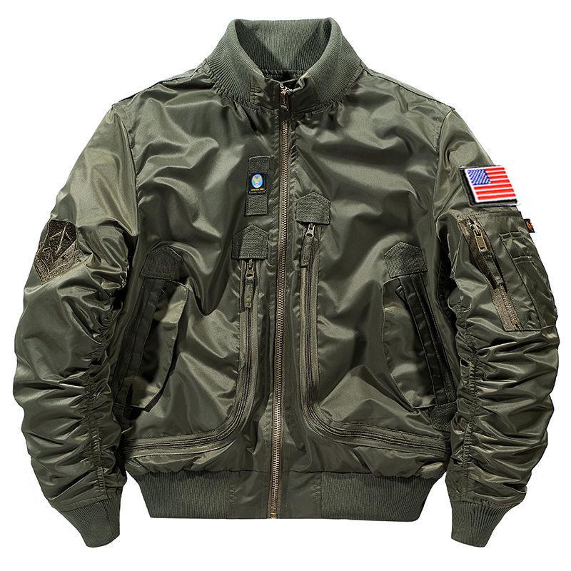 Giacca da baseball da pilota dell'Aeronautica 726 - Collo alto, stile workwear, resistente a graffi e usura, capospalla sottile.