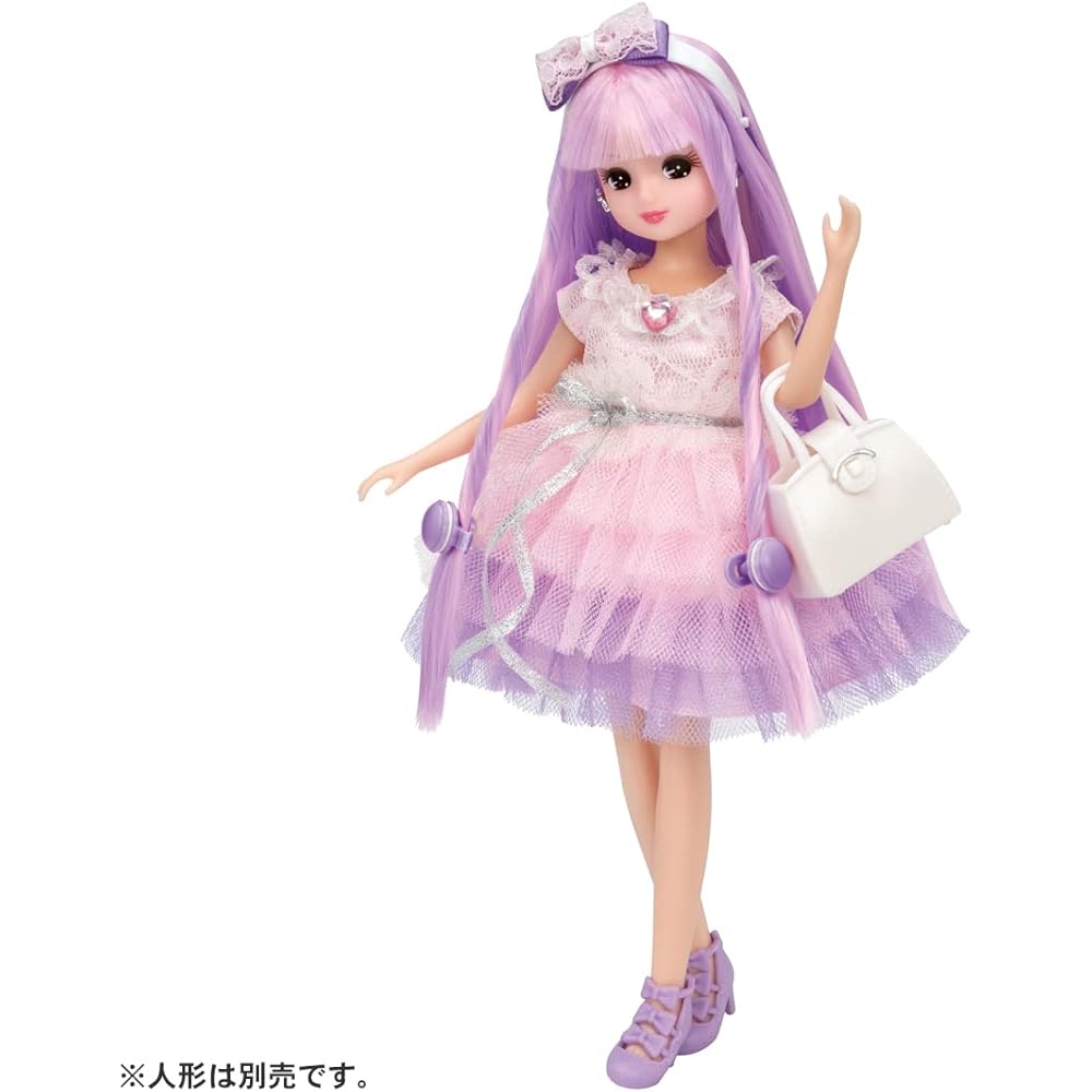 Takara Tomy Licca-chan Dress Set Rainbow Curl Pink Outfit Dress-Up Toy for Kids 3 Years and Up