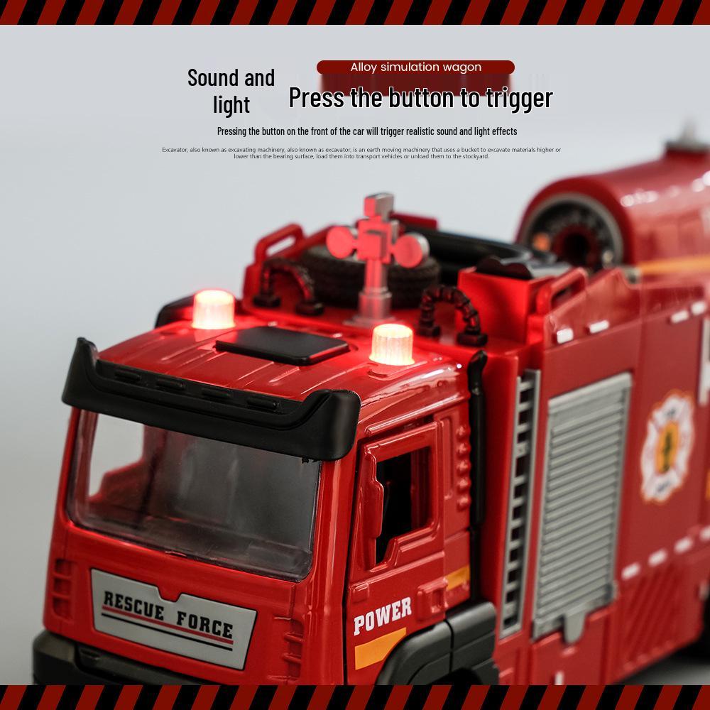 Boxed Alloy Fire Truck Model for Kids – 1:32 Scale