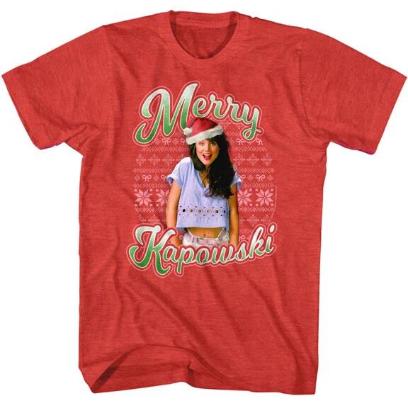 Saved By The Bell Kelly Kapowski Christmas Hat Merry Kapowski Men s T Shirt S