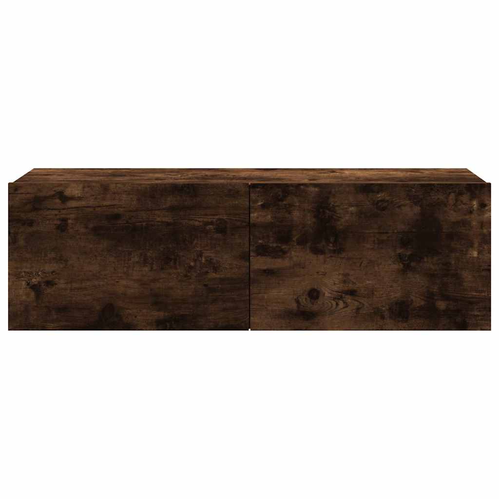 TV Wall Cabinet Smoked Oak 100x30x30 cm Engineered Wood