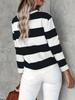 European and American Striped Round Neck Long Sleeve Casual Women's T-shirt for Spring and Autumn.