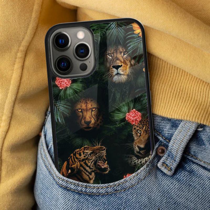 Luxury Tiger Leopard Soft Phone Case for iPhone 17 Air 16e Pro max 15 Pro 13 14 Plus 11 12 MagSafe Magnetic Coque