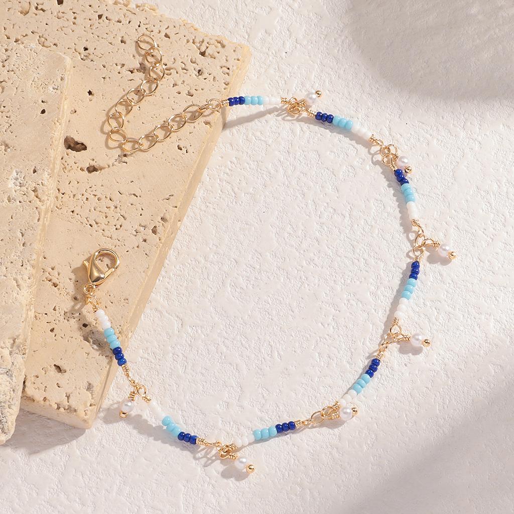 1PC Women's Fashionable and Fresh Blue Ankle Chain Jewelry Suitable for Dates, Parties, Holidays, Gifts-6079