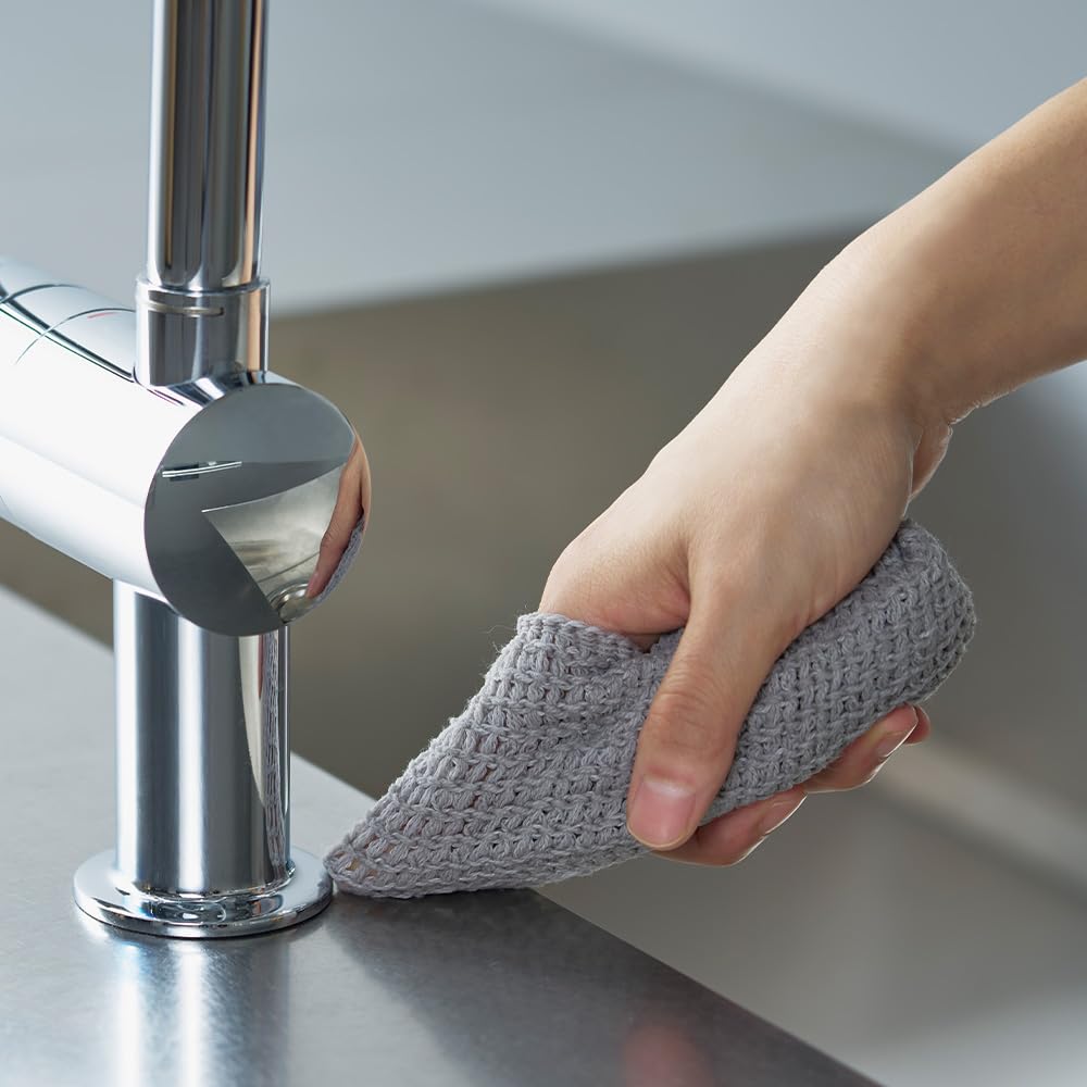 h concept ash tag Daifukin DH-090-GY1 Heavyweight 100% Cotton Dishcloth, Quick-Drying, Scrape-Away, 340 x 170mm, Made in Japan