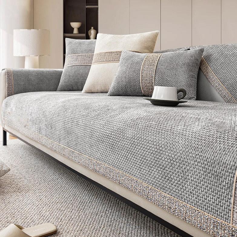 Luxe Bankkussen Anti-slip Meubel Stofbeschermer Doek Bank Handdoek Chenille Bankhoes voor Woonkamer Huisdecoratie 4 Seizoenen Universeel Zitkussen