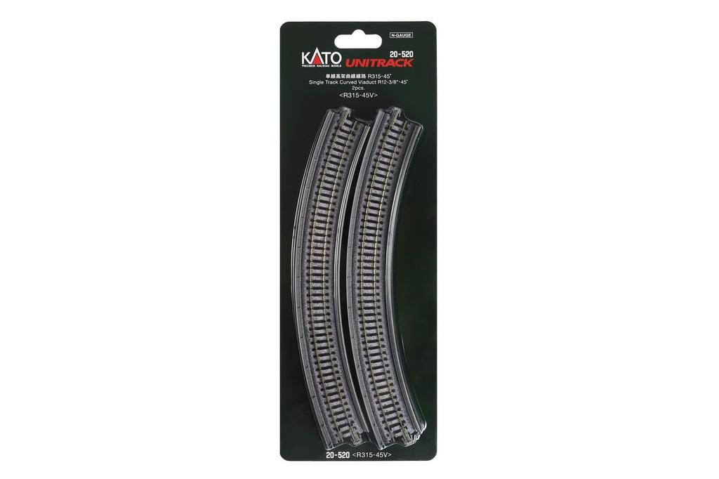 KATO N Gauge Single Track Elevated Curved Line R315-45° 2 Pieces 20-520 Railway Model Supplies