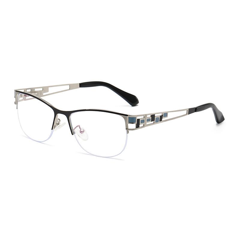 

6210 Hollow Point Paint Metal Glasses Frame, новая персонализированная полурамка Anti-Blue Light Fashionable Universal Flat Mirror