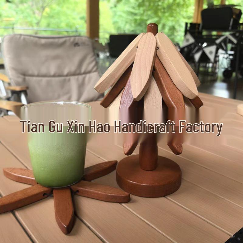 

Beech Wood Insulated Placemat & Coaster Set for Dining Table Pad 75g