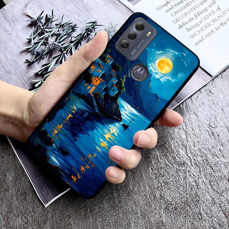 Phone Case For Moto G85 G55 G05 G14 G75 G31 G50 G10 G20 G30 G60 G13 G32 G84 G54 G53 G72 G24 Power House Night Light Moon Scenery