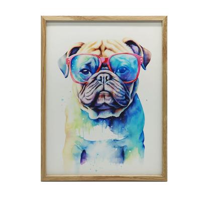 Lustiger Mops Lustiger Mops, 50X70 Cm, Ohne Rahmen, Premium-Leinwand Auf Keilrahmen