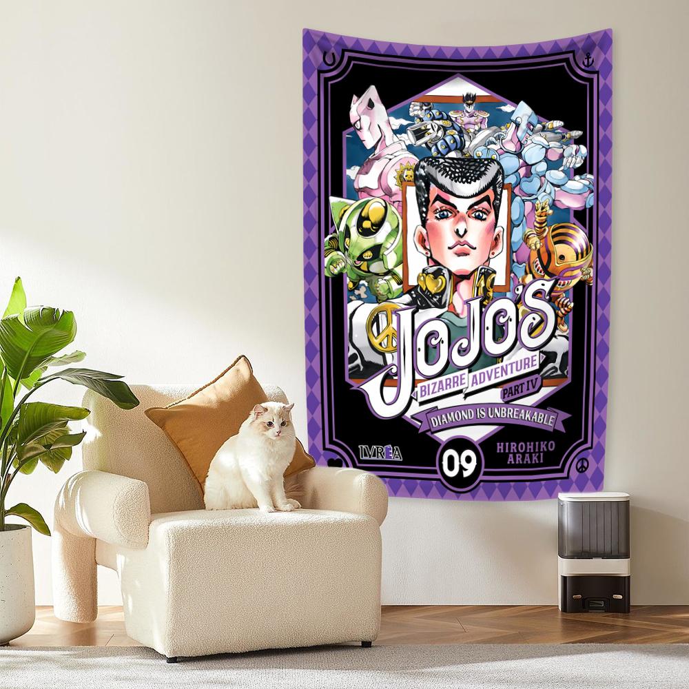 Anime JoJos Bizarre Adventure Tapestry Funny Comic Room Decor Wall Hanging Carpets Dormitory Bedroom Background Cloth