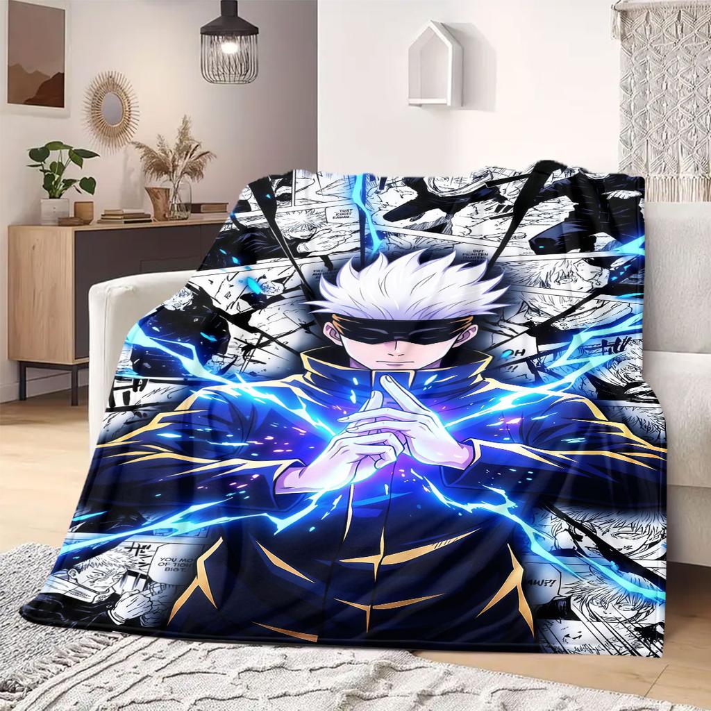 Jujutsu Anime Flannel Blanket Warm,Comfortable,Suitable for Bedrooms,Sofas,Beds,Chairs,Picnics,Travel