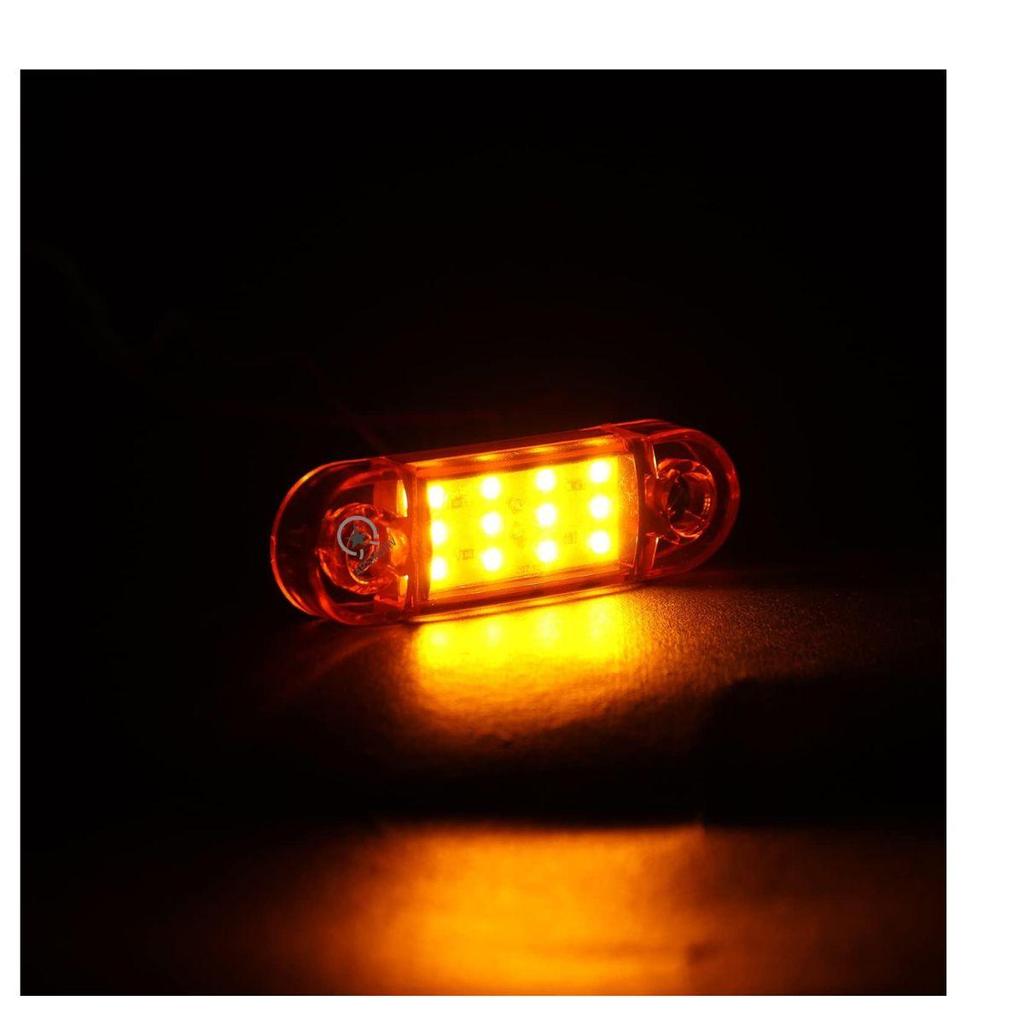 2 st LED Sidomarkeringsljus 12V Vattentät Trailer Positionsljus Bärnsten Universell Ytmontering för Lastbil Trailer Husbil Husvagn Båt Marin