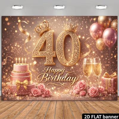 2D Roségold 40. Geburtstag Kulisse Fotografie Hintergrund