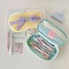 1Pcs INS Style Korean Fabric Craft Pencil Case Minimalist Bowknot Buggy Bag Student Stationery Bag Desktop Storage Bag