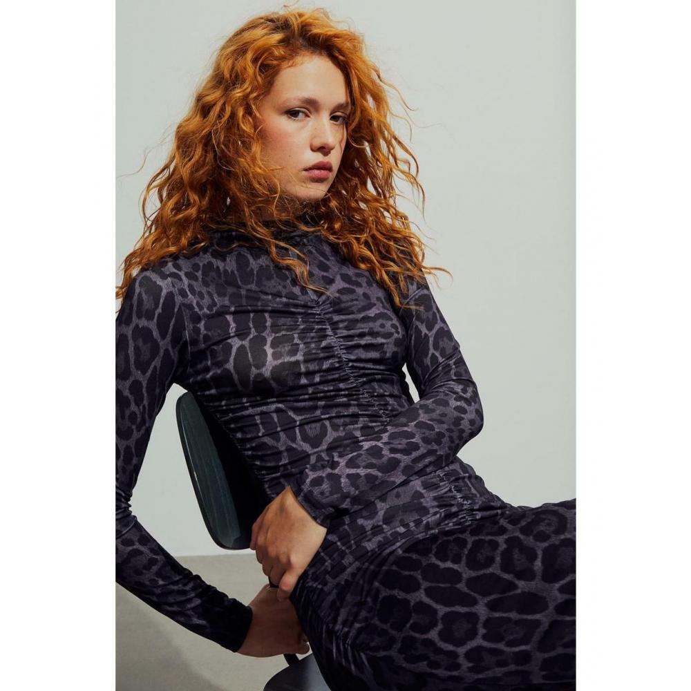 chinese dress ladies H&M Leopard Print Long Sleeve Mini Dress Size 12 – Southern Roots Boutique