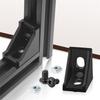 A74E-T Slot Nuts And Bolts Included In 30 Set 2028 Aluminum Profile Black Right Angle Corner Bracket Kit