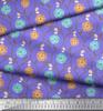 Soimoi Tela de Crepé de Poliéster Morado Estampado Floral de Crisantemo con Hojas y Botones Tela Estampada por Metro 42 Pulgadas